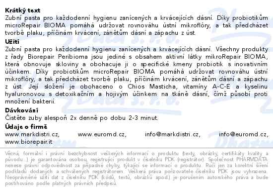 Biorepair Peribioma Pro zubní pasta 75ml