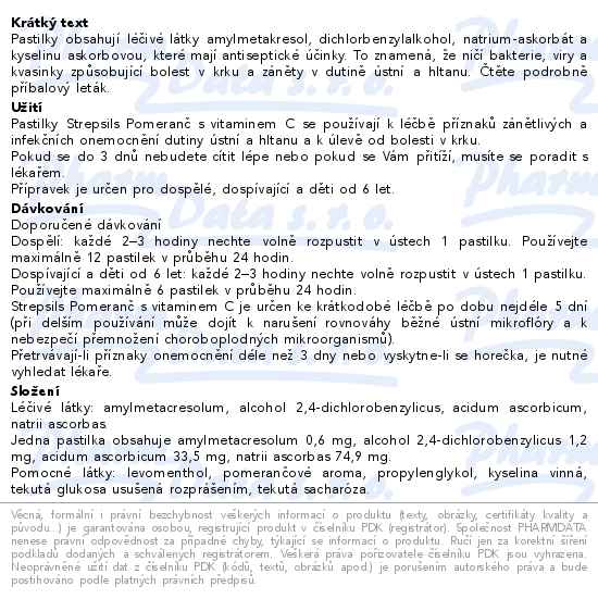 Strepsils Pomeranč s vitamínem C 24 pastilek