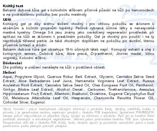 Annabis Balcann dubová kůra gel 75ml