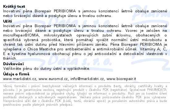 Biorepair Peribioma Pěnová ústní voda 200ml