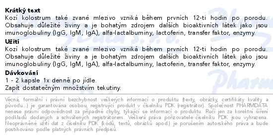 Edenpharma Kolostrum kozí 30 kapslí