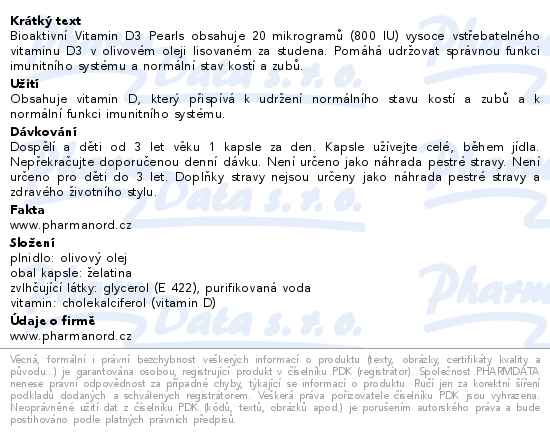 Bioaktivní Vitamin D3 D-Pearls 80 kapslí