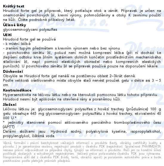 Hirudoid Forte gel 40g