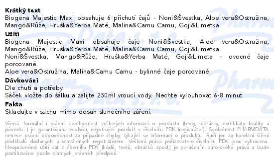 Biogena Majestic Maxi Tea 60 sáčků