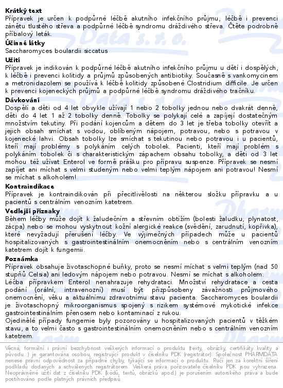 Enterol 250 mg 10 tvrdých tobolek