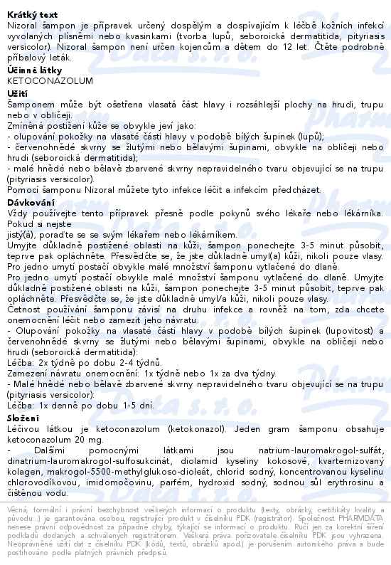 Nizoral 20mg/g šampon 100ml
