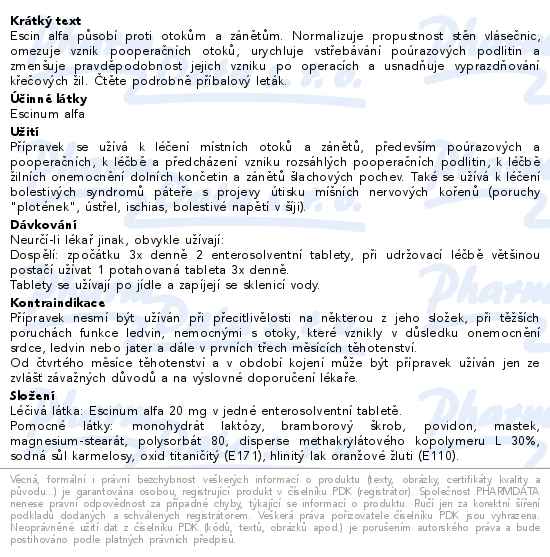 Aescin Teva 20mg 30 tablet