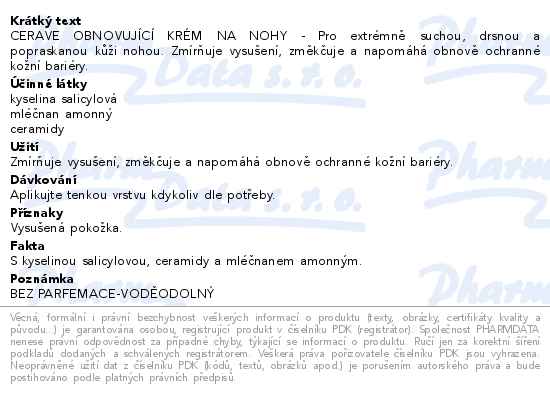 CERAVE Obnovující krém na nohy 88ml