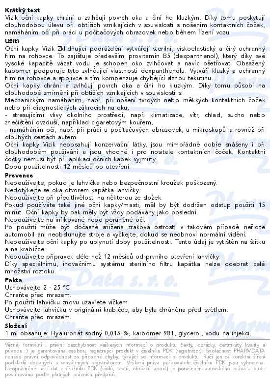 Vizik oční kapky zklidňující podráždění 10ml