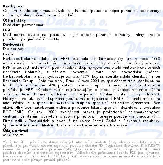 Herbacos Calcium panthotenát mast 100ml