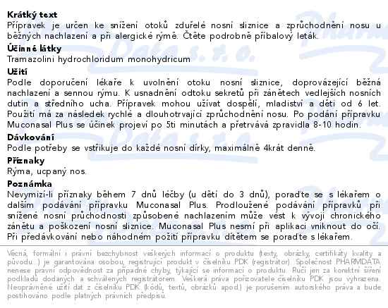 Muconasal Plus 1,18mg/ml nosní sprej 10ml