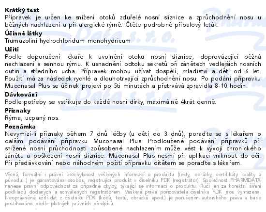 Muconasal Plus 1,18mg/ml nosn sprej 10ml