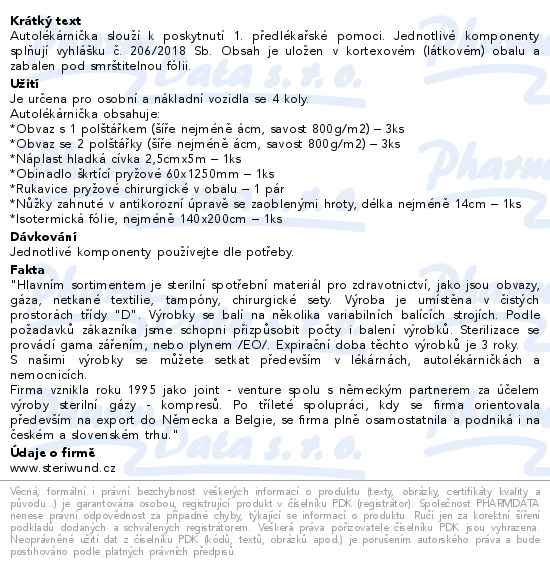 Autolékárnička textil vyhl.č.206/2018 Steriwund