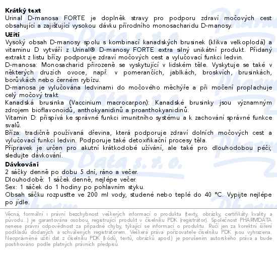 Walmark Urinal D-manosa Forte 10 sáčků