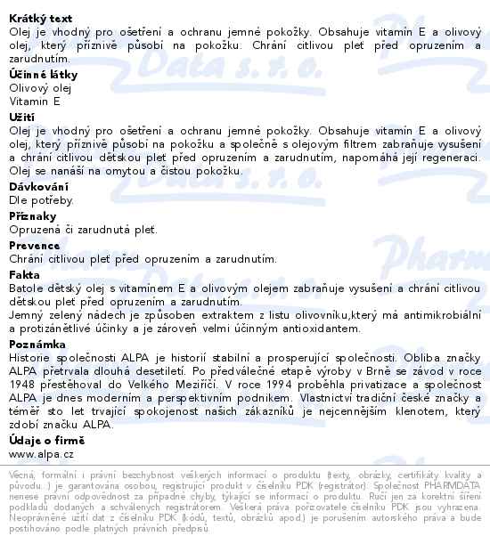 Batole dětský olej s olivovým olejem 200 ml