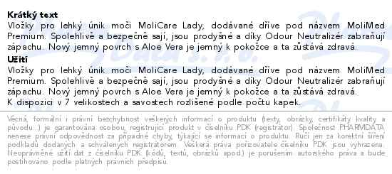 MoliCare Premium Lady pad 1.5 kapky 14+14ks zdarma