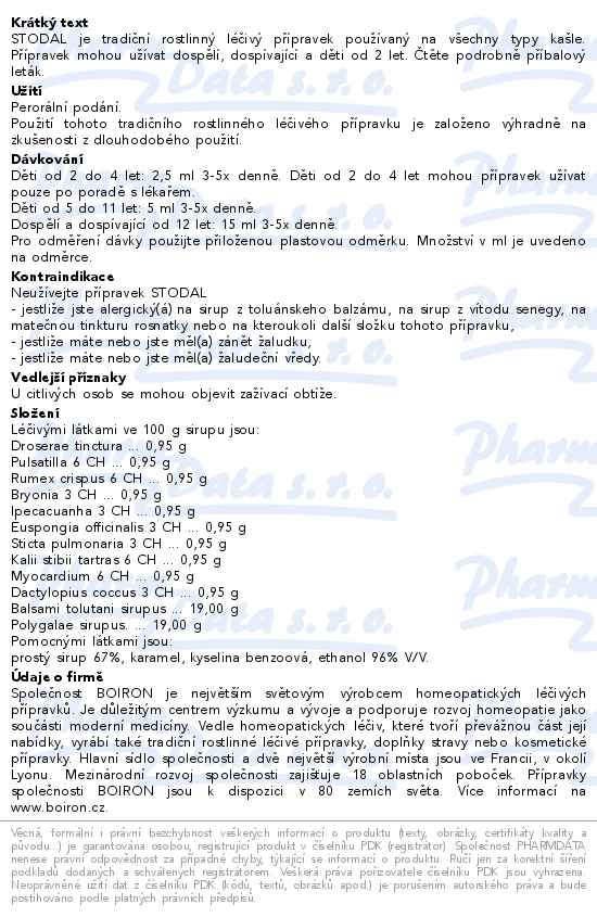 Boiron Stodal sirup 200ml