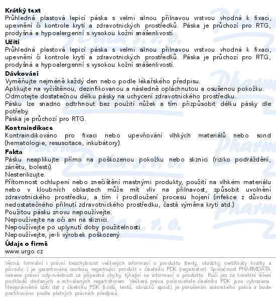 URGO FILM Transparentní náplast 1.25cmx5m