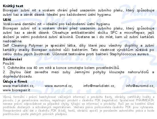 Biorepair Zubní nit s voskem 50m