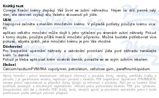 Corega bez příchuti Extra silný fixační krém 70g