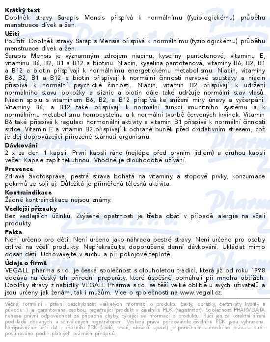 Sarapis Mensis 60 kapslí