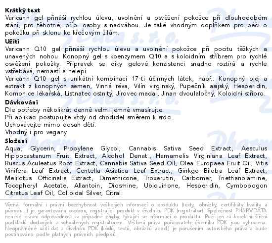 Annabis Varicann Q10 gel těžké unavené nohy 75ml