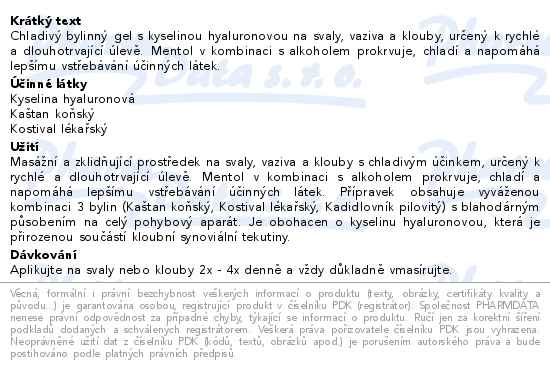 Hyalfit gel chladivý 120ml +25% zdarma
