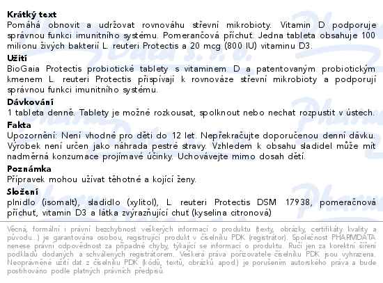 BioGaia Protectis pomeranč s vitaminem D 30 tablet