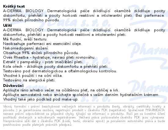 A-DERMA BIOLOGY Pe zklidujc 40ml