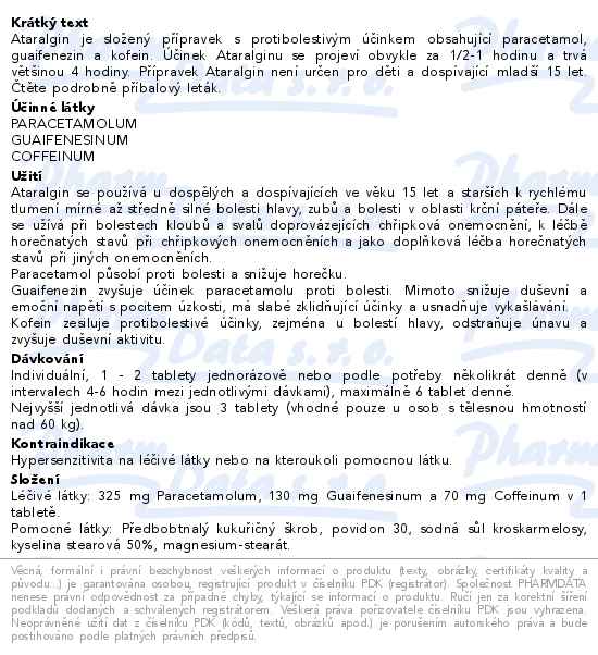 Glenmark Ataralgin 325 mg/130 mg/70 mg 20 tbl.