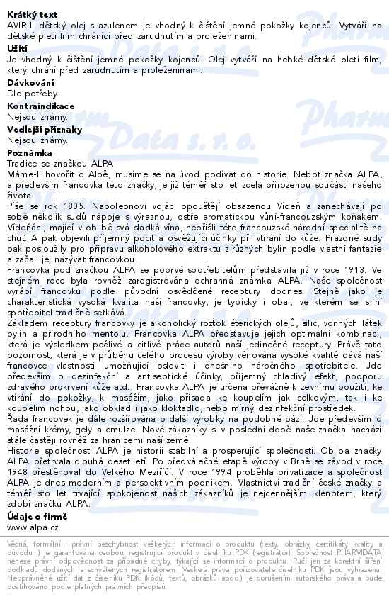 Aviril dětský olej s azulenem 50ml