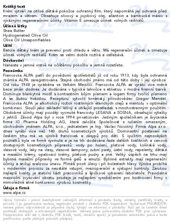 Batole dětský krém proti chladu 75 ml