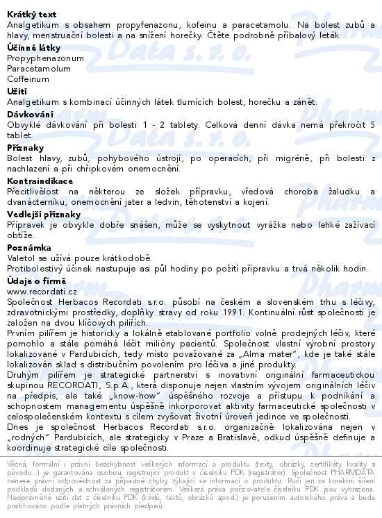 Valetol 12 tablet