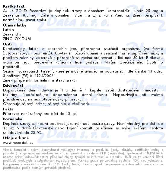 Avilut GOLD Recordati 90 kapslí
