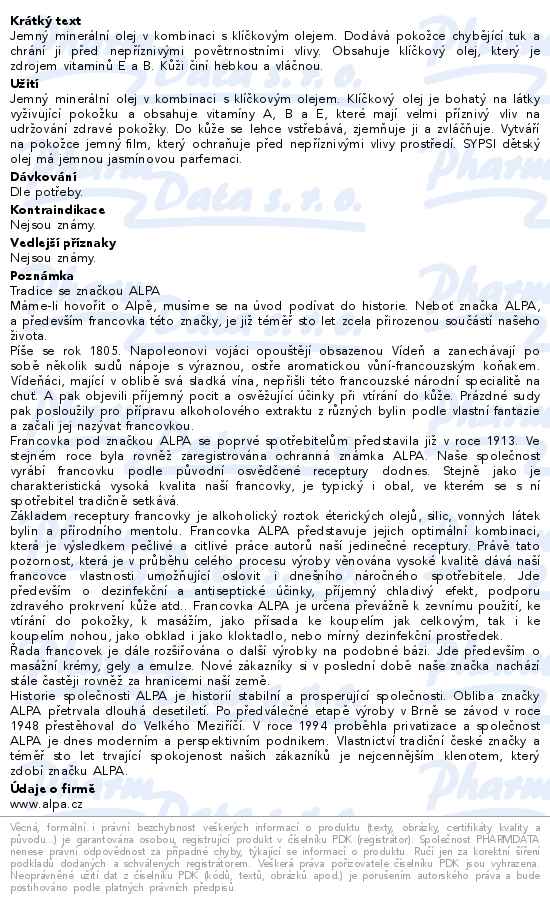 Sypsi dětský olej 50ml