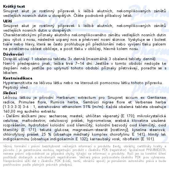 Sinupret Akut 20 tablet
