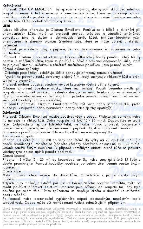 Oilatum Emollient 634mg/g adt.bal.1x500ml