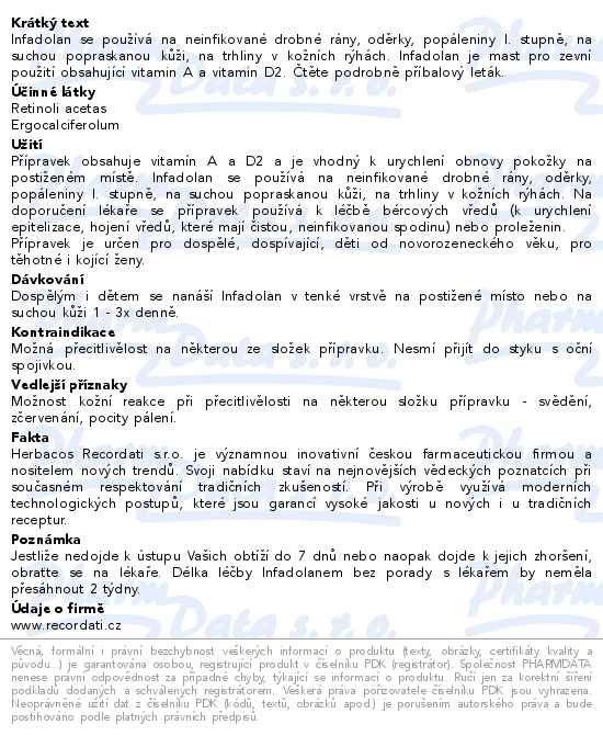 Infadolan dermální mast 30g