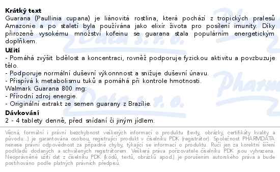 Walmark Guarana 800mg 30 tablet