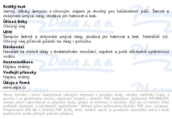 Batole dětský šampón s olivovým olejem 200 ml