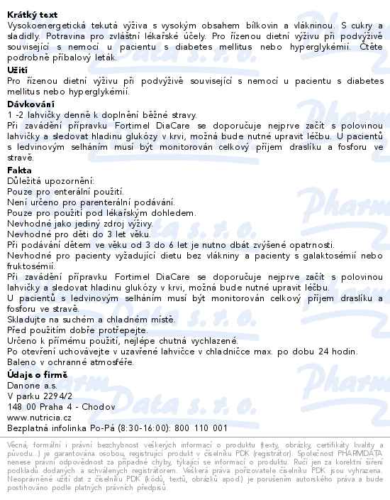 Fortimel DiaCare 4x200ml Vanilka