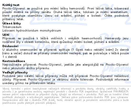 Procto-Glyvenol rektalní krém 30g